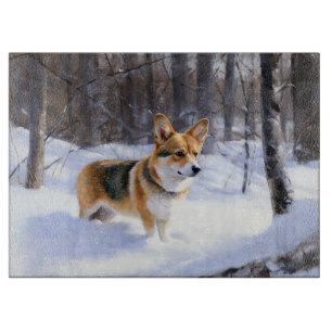 Corgi Let It Snow Weihnachten Schneidebrett