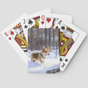 Corgi Let It Snow Weihnachten Spielkarten