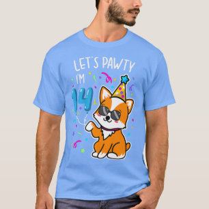 Corgi Let's Pawty Ich bin 14. Geburtstag 14 Jahre T-Shirt
