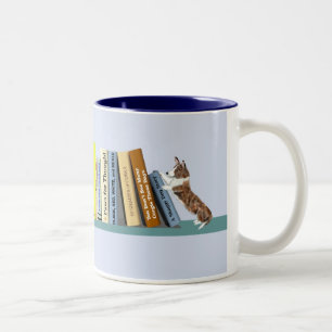 Corgi Library Zweifarbige Tasse