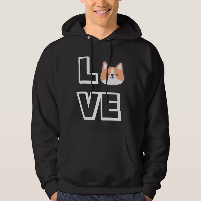 Corgi Liebe 34 Hoodie (Vorderseite)