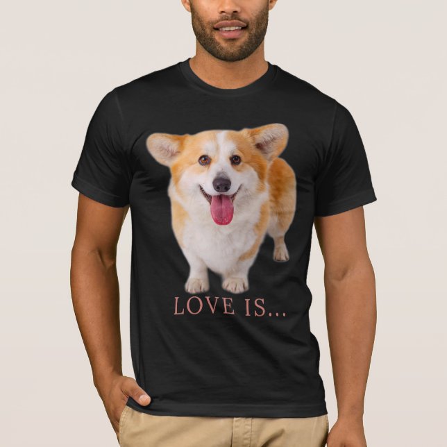 Corgi Liebe ist Hunde Mama Vater Welpen Haustiere  T-Shirt (Vorderseite)