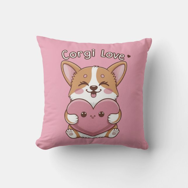 Corgi Liebe Kissen (Vorderseite)