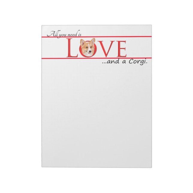 Corgi Liebe Notepad Notizblock (Rotiert)