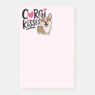 Corgi Liebe Rosa Herzen Hunde Liebhaber Post-it Klebezettel