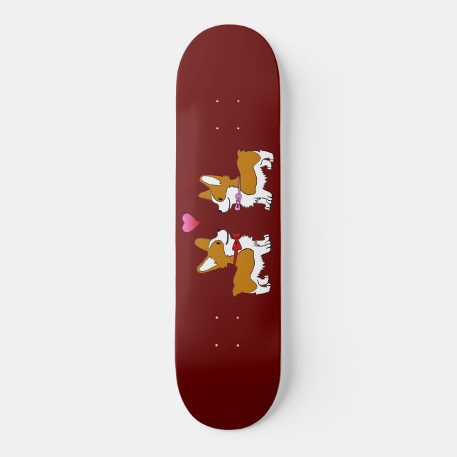 Corgi Liebe Skateboard (Vorderseite)