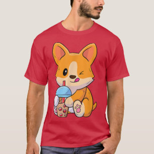 Corgi Lieben Boba Funny Drinking Boba Tea -529 T-Shirt