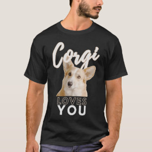 Corgi Lieben wärmen beige Fur und schwarzer Kontra T-Shirt