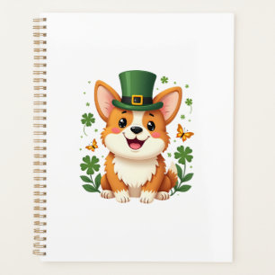 Corgi Liebhaber Shamrock Frohes St Patricks Tag Planer
