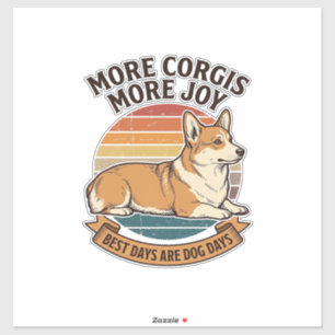 Corgi-Liebhaber-Shirt Vintage-Gravur Hunde-Zitat D Aufkleber