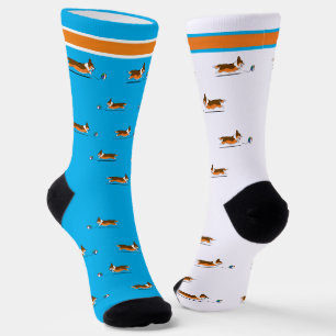 Corgi Life Männer Socken Tri w. Schwanz v1 B