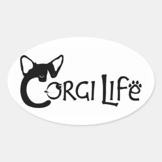 Corgi Life Ovaler Aufkleber