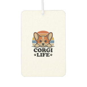 Corgi Life-Shirt Vintage Gravur Hunde Liebhaber Ku Autolufterfrischer