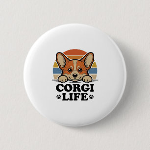 Corgi Life Shirt Vintage Gravur Hunde Liebhaber Ku Button