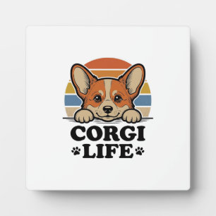 Corgi Life Shirt Vintage Gravur Hunde Liebhaber Ku Fotoplatte