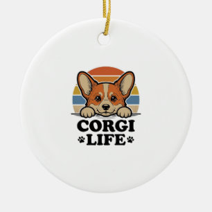 Corgi Life Shirt Vintage Gravur Hunde Liebhaber Ku Keramik Ornament