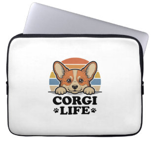 Corgi Life-Shirt Vintage Gravur Hunde-Liebhaber Ku Laptopschutzhülle