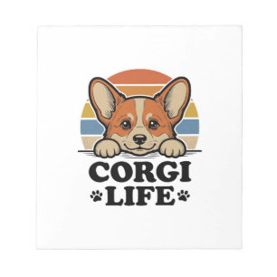 Corgi Life-Shirt Vintage Gravur Hunde Liebhaber Ku Notizblock