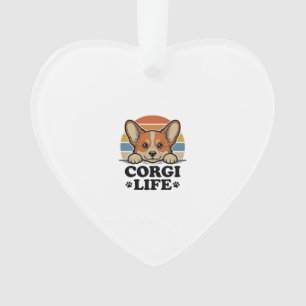 Corgi Life Shirt Vintage Gravur Hunde Liebhaber Ku Ornament