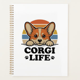 Corgi Life Shirt Vintage Gravur Hunde Liebhaber Ku Planer
