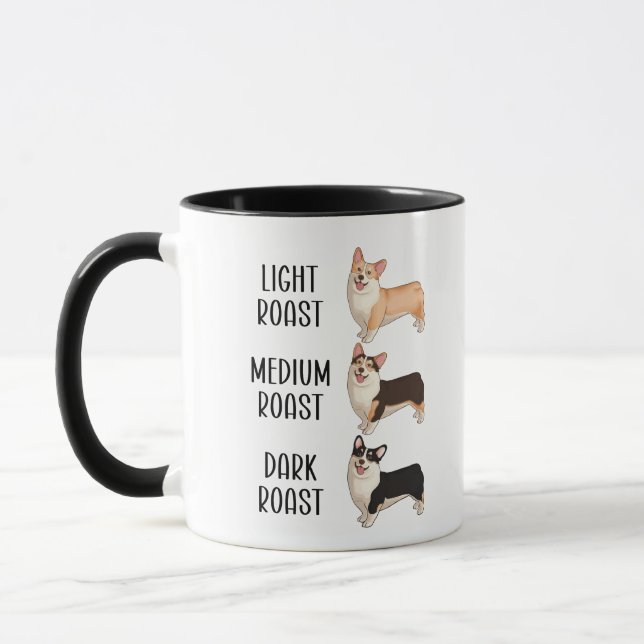 Corgi Light Medium Dark Rost Kaffee Liebhaber Gesc Tasse (Links)