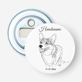Corgi Line Art personalized dog Flaschenöffner