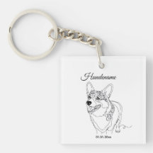 Corgi Line Art personalized dog