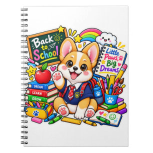 Corgi Little Paws Big Dreams Zurück zur Schule Not Notizblock