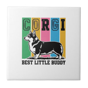Corgi Love Shirt Vintage Gravur Hund Silhouette_ Fliese