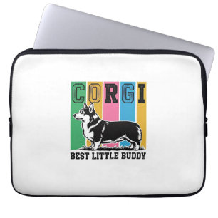 Corgi Love Shirt Vintage Gravur Hund Silhouette_ Laptopschutzhülle