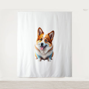 Corgi lustige Hunde süße Tier Welpenstil Wandteppich