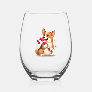 Corgi-Lutscher-Freude Weinglas Ohne Stiel