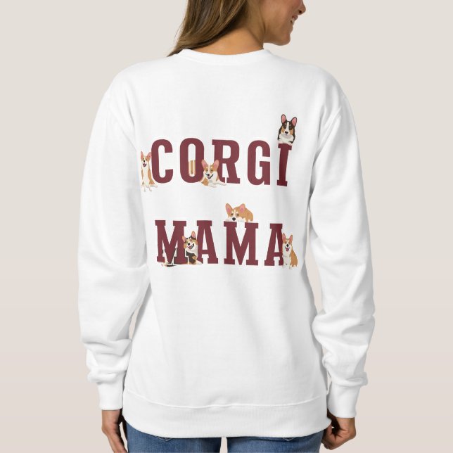 Corgi Mama Ästhetische Typografie Cozy Sweatshirt (Rückseite)