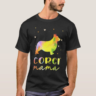 Corgi-Mama Buntes Corgi-Hundemama T-Shirt