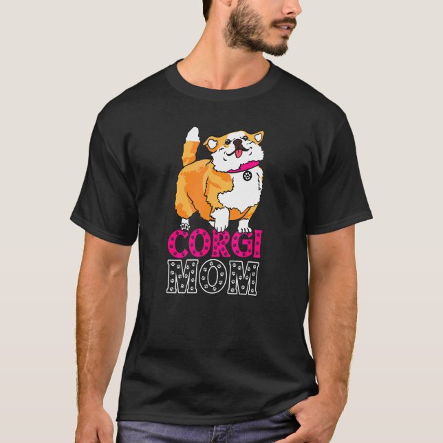 Corgi Mama Derpy Corgo Walking T-Shirt (Vorderseite)