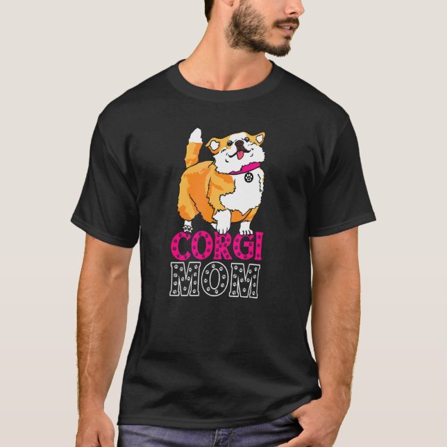 Corgi Mama Derpy Corgo Walking T-Shirt (Vorderseite)