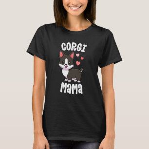 Corgi-Mama für Frauen Hundemama Schwarz gestromt C T-Shirt
