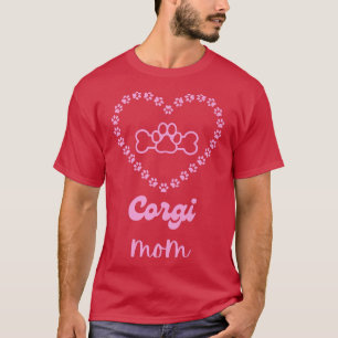 Corgi Mama Fur Mama Pink Womens Dog Mama-566 T-Shirt