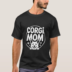 Corgi-Mama Hunde Liebhaber Pfotenabdruck T-Shirt