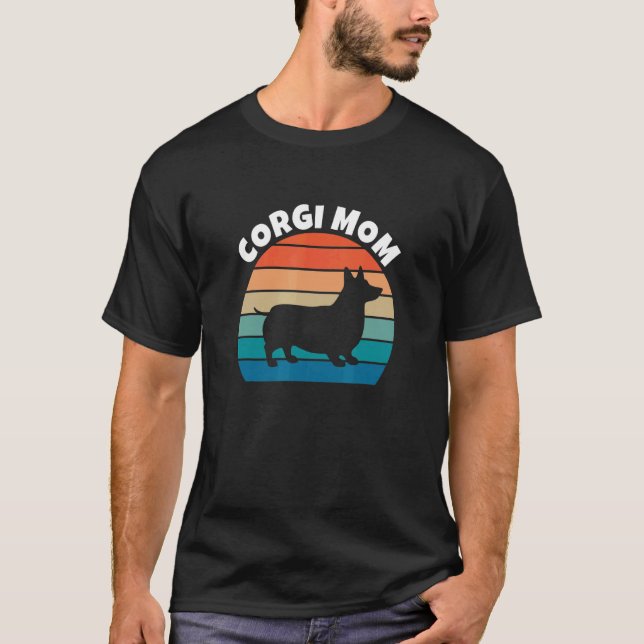 Corgi-Mama Lustiger Hund Mutter T-Shirt (Vorderseite)