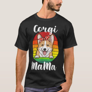 Corgi Mama Mama Red polka Retro Rainbow Dog Liebha T-Shirt