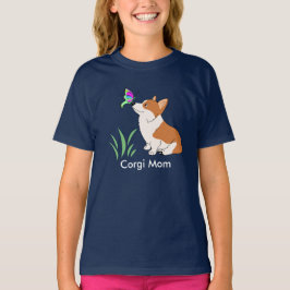 Corgi-Mama mit Schmetterling T-Shirt
