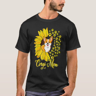 Corgi Mama Niedlich Corgi Hund Sonnenblume Happy M T-Shirt
