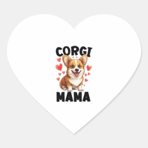 Corgi Mama - Niedlich Corgi Mama Herz-Aufkleber