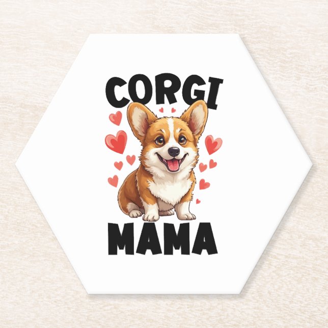 Corgi Mama - Niedlich Corgi Mama Untersetzer (Vorderseite)