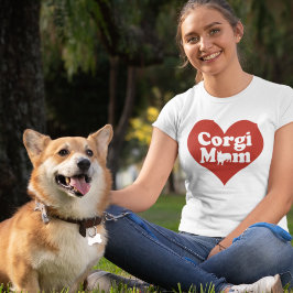Corgi Mama Niedlich Rotes Herz T-Shirt