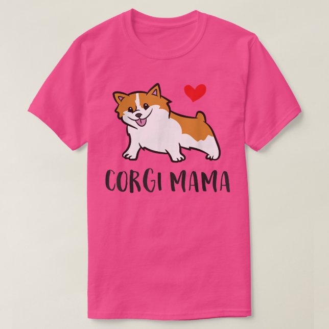 Corgi Mama Niedlich Welsh Corgi T-Shirt (Design vorne)