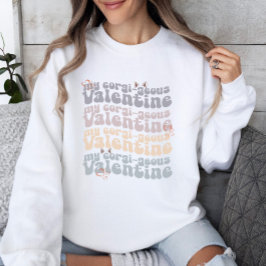 Corgi Mama Retro Valentinstag individuell anpassba Sweatshirt