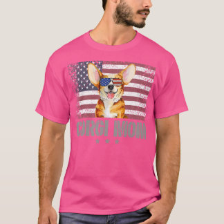 Corgi Mama Retrousa 4. Juli Sunglass American F T-Shirt