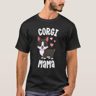 Corgi-Mama-Shirts für Frauen Hundemama Schwarz Bri T-Shirt